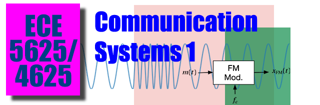 Course header graphic showing a frequency modulated carrier waveform as produced by the elements in the FM Modulator block diagram. Course header graphic showing a frequency modulated carrier waveform as produced by the elements in the FM Modulator block diagram.